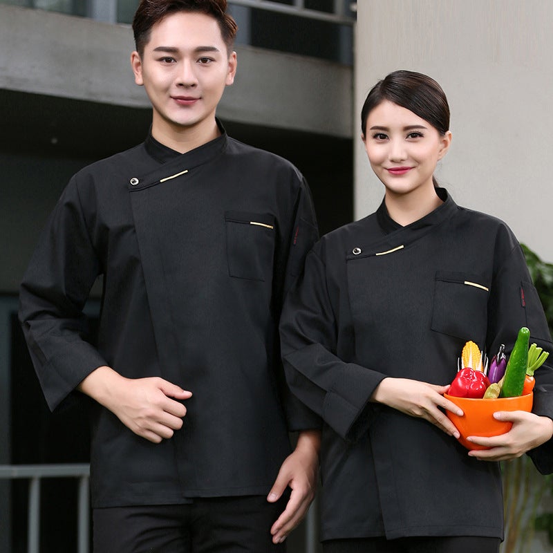 French Chef Long Sleeve Uniforms Breathable [Black] long sleeve 