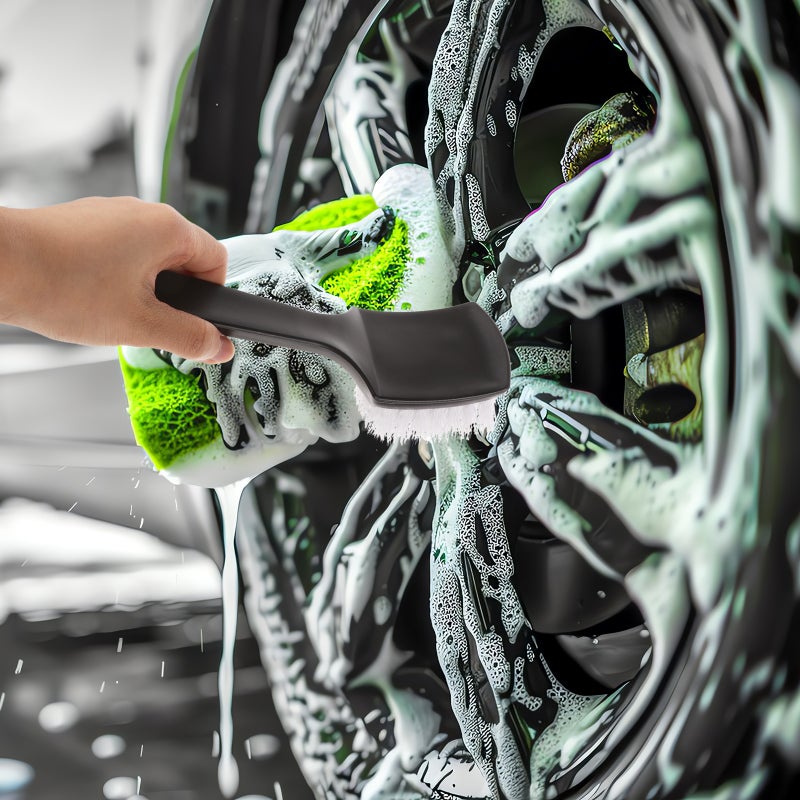 Multi-Functional Car Cleaning Brush for Tires Carpets and Interiors Comfortable Grip Car Tire Brush Carpet Cleaning Brush - Image 5
