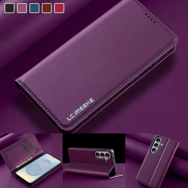 Blue Faux Leather Wallet Case for Samsung Galaxy A54 A55 A53 A52 A15 A16 - Image 2