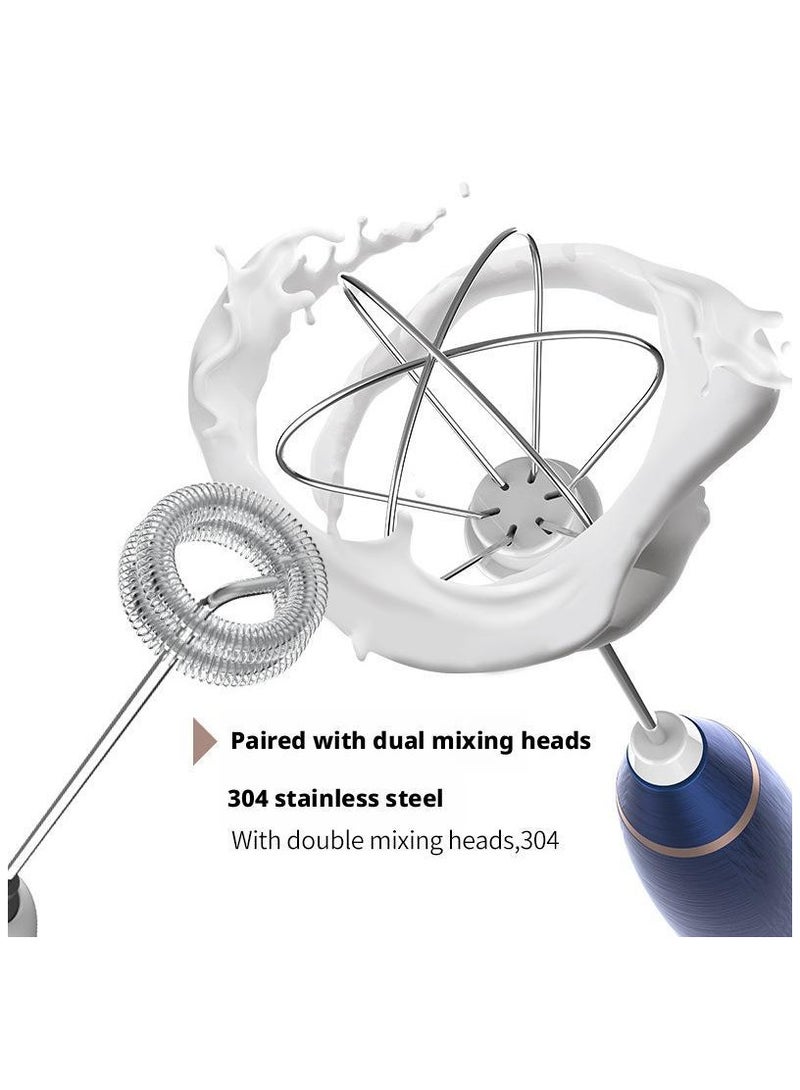 KIIUMI USB Rechargeable Coffee Frother Electric Whisk ,Milk Frother, Electric Foam Maker, 3-Speed Adjustable (Black) - Image 2