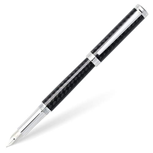 Sheaffer Intensity Carbon Fiber Fountain Pen with Chrome-Plated Trim and Fine Nib - Image 1
