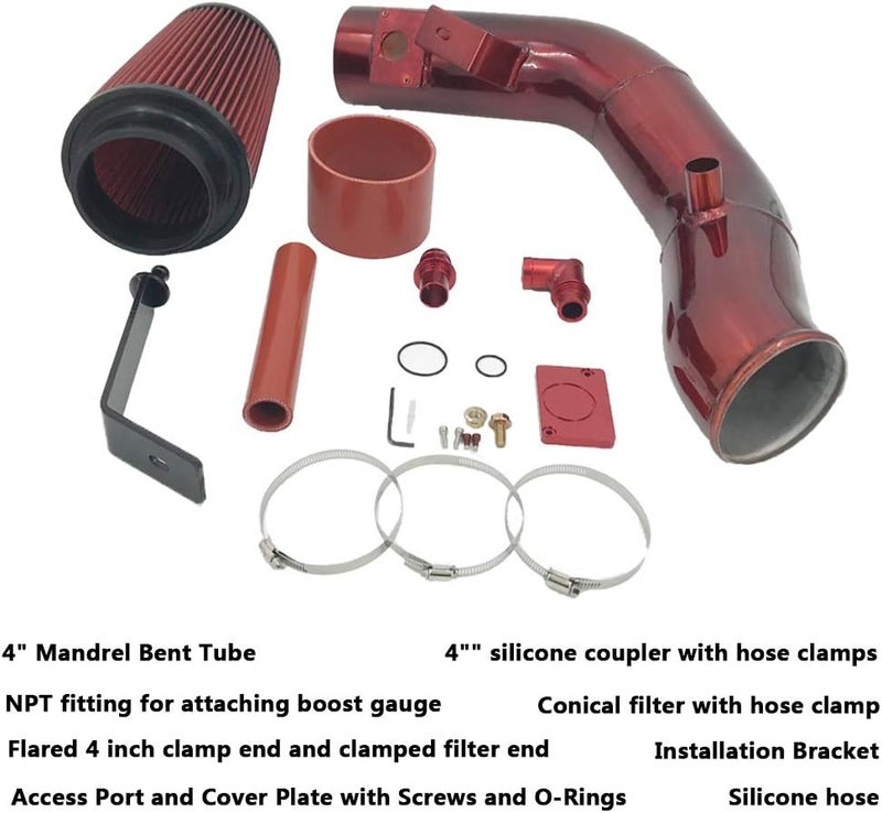 MOOSUN Cold Air Intake Kit for 2003-2007 Ford 6.0L F-250 F-350 Powerstroke Diesel 6.0L (Red) - Image 3
