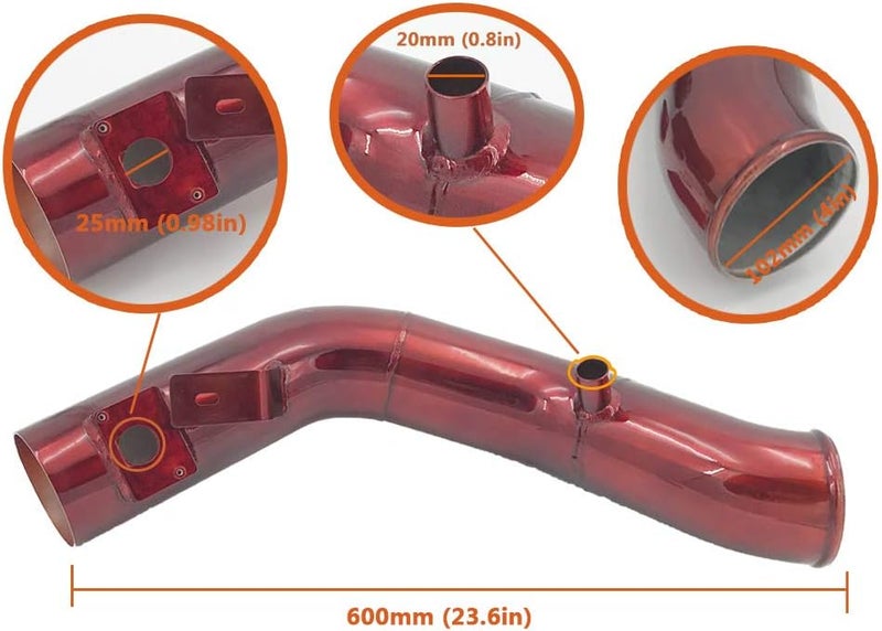 MOOSUN Cold Air Intake Kit for 2003-2007 Ford 6.0L F-250 F-350 Powerstroke Diesel 6.0L (Red) - Image 4