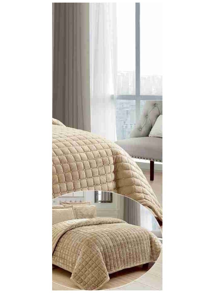 Bedspread set for one and a half people, plain, soft, winter, 4 pieces, quilt size 200 x 170 cm, microfiber - Image 4
