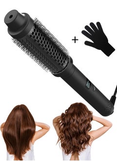 BUPY Thermal Brush Curling Brush, 3 in 1 Heated Round Brush, Double PTC 30S Fast Heat Up Hot Brush Dual Voltage, Ideal for Travel, Straightening, Curling, Heat Brush for Hair Styling (Black)  - Image 1