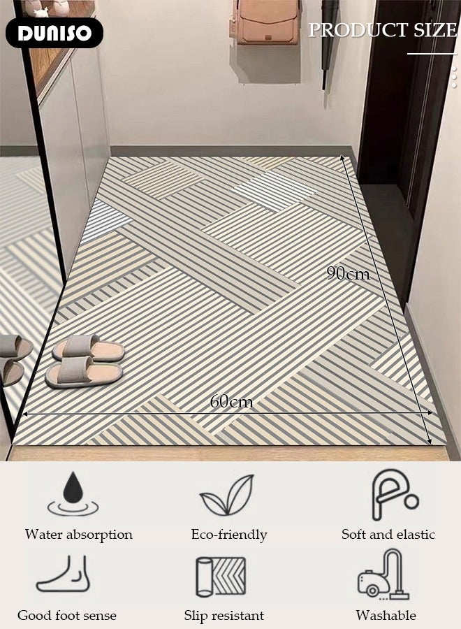DUNISO Diatom Mud Front Door Mats, 60*90cm, All Weather Entry and Back Yard Door Mat, Indoor and Outdoor Safe, Slip Resistant Rubber Backing, Absorbent and Waterproof, Dirt Trapping Rugs for Entryway - Image 4
