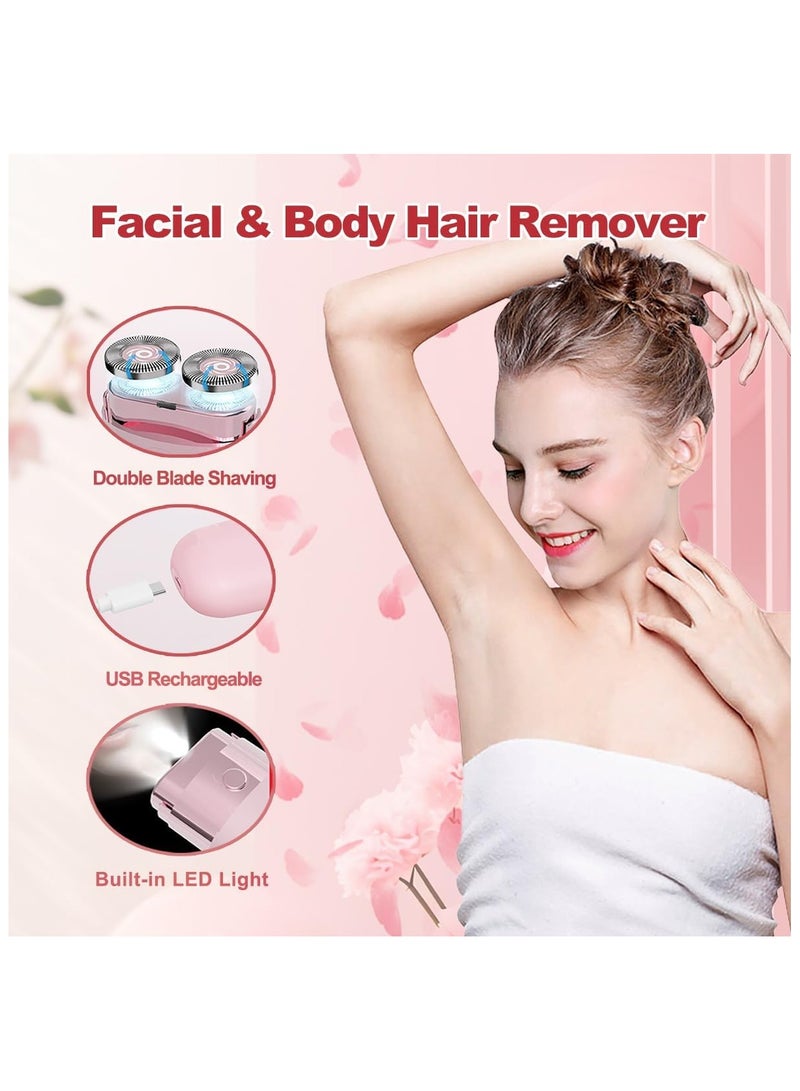 Electric Hair Removal for Women, Portable Painless Electric Shaver Device for Face, Rechargeable Facial Hair Removal, Travel Mini Face Shaver for Upper Lip, Chin, Eyebrow, Neck, Leg - Image 2