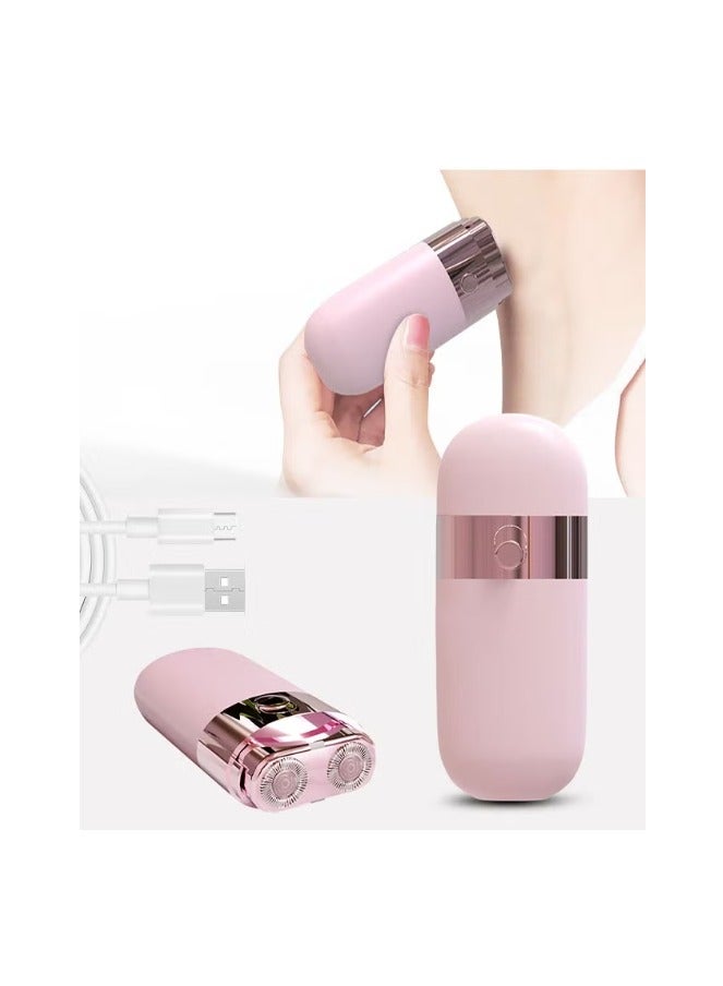 Electric Hair Removal for Women, Portable Painless Electric Shaver Device for Face, Rechargeable Facial Hair Removal, Travel Mini Face Shaver for Upper Lip, Chin, Eyebrow, Neck, Leg - Image 1