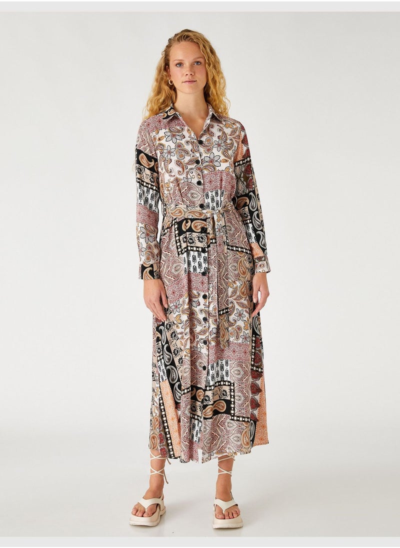 KOTON Ethnic Patterned Shirt Dress  - Image 3