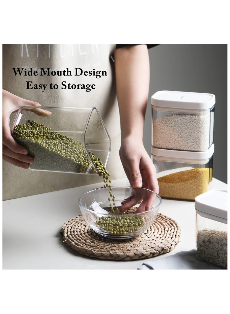 سوفام 4 قطعة 1800ML حاويات تخزين الأغذية مجموعة مع أغطية قفل، مخزن منظمة مرطبان تخزين بلاستيك خزان للحبوب، القهوة، السكر -مضاد للرطوبة، BPA الحرة والتصميم القابل للتجميع - Image 5