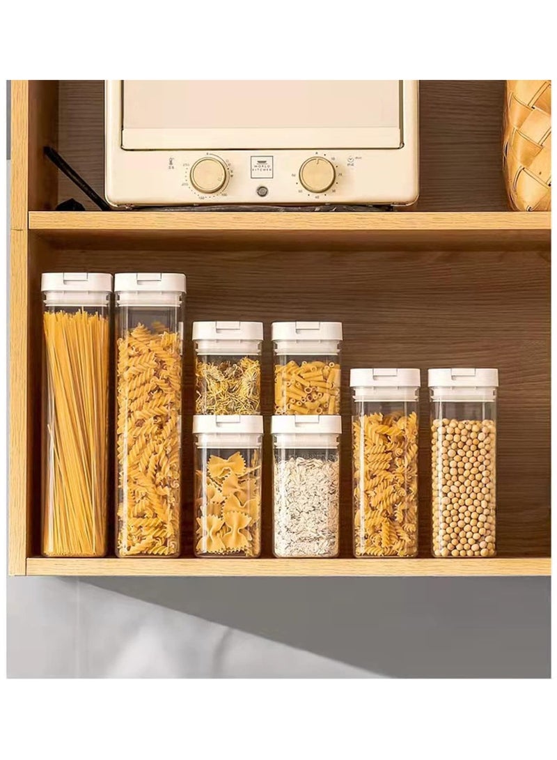 سوفام 4 قطعة 1800ML حاويات تخزين الأغذية مجموعة مع أغطية قفل، مخزن منظمة مرطبان تخزين بلاستيك خزان للحبوب، القهوة، السكر -مضاد للرطوبة، BPA الحرة والتصميم القابل للتجميع - Image 2