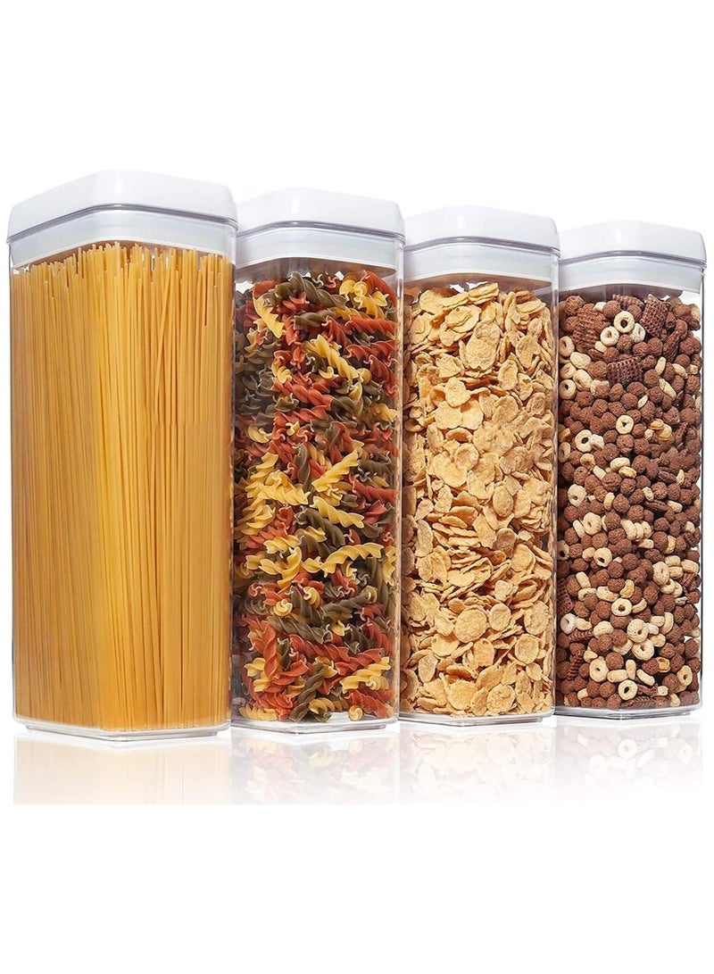 سوفام 4 قطعة 1800ML حاويات تخزين الأغذية مجموعة مع أغطية قفل، مخزن منظمة مرطبان تخزين بلاستيك خزان للحبوب، القهوة، السكر -مضاد للرطوبة، BPA الحرة والتصميم القابل للتجميع - Image 1
