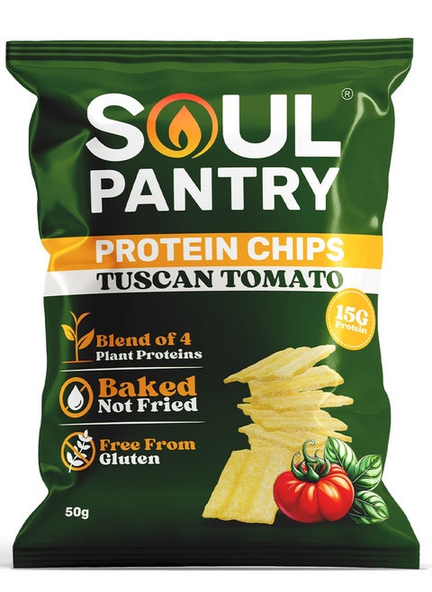 Soul Pantry Tuscan Tomato Chips | High Protein Chips, Low Calorie, Gluten-Free, Vegan, Non-GMO | Healthy Snacks, Vegan Chips (Pack of 1)