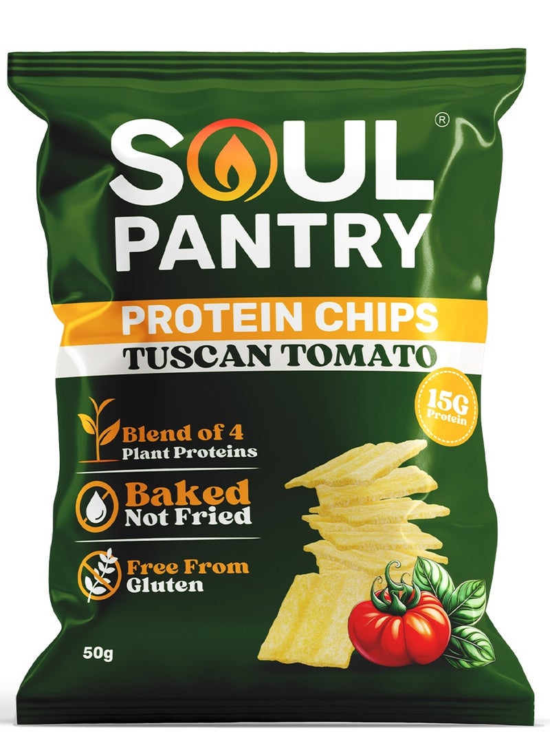 Soul Pantry Tuscan Tomato Chips | High Protein Chips, Low Calorie, Gluten-Free, Vegan, Non-GMO | Healthy Snacks, Vegan Chips (Pack of 1)