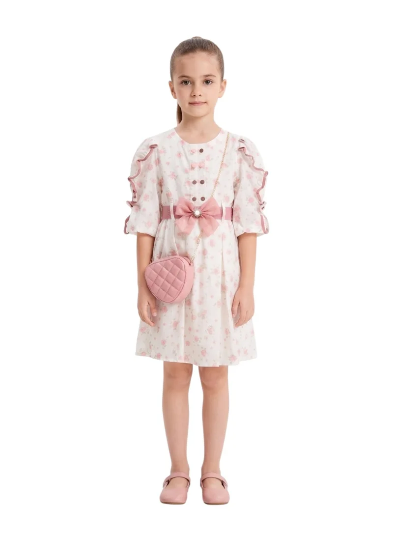 Lujain Blossom Dress Pink with Bag