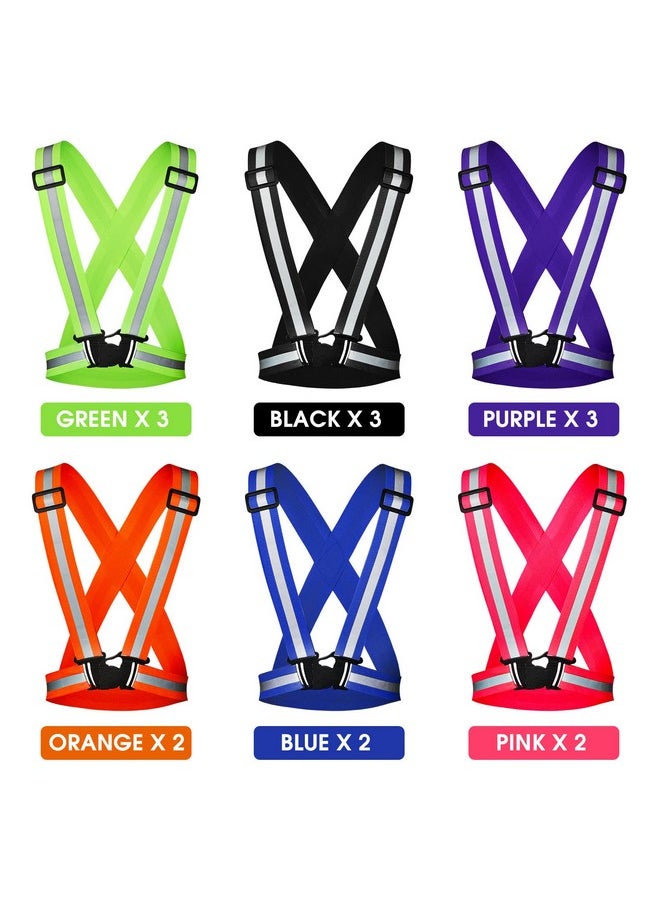 Macarrie 15 Pcs High Visible Reflective Running Vest Adjustable Reflective Safety Vest Elastic Safety Straps Reflective Gear For Walking At Night For Night Running Outdoor Dog Adults Kids (Multicolor)  - Image 3