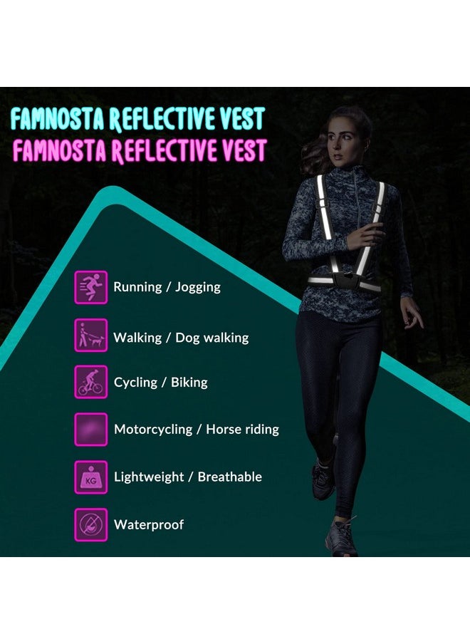 Macarrie 15 Pcs High Visible Reflective Running Vest Adjustable Reflective Safety Vest Elastic Safety Straps Reflective Gear For Walking At Night For Night Running Outdoor Dog Adults Kids (Multicolor)  - Image 5