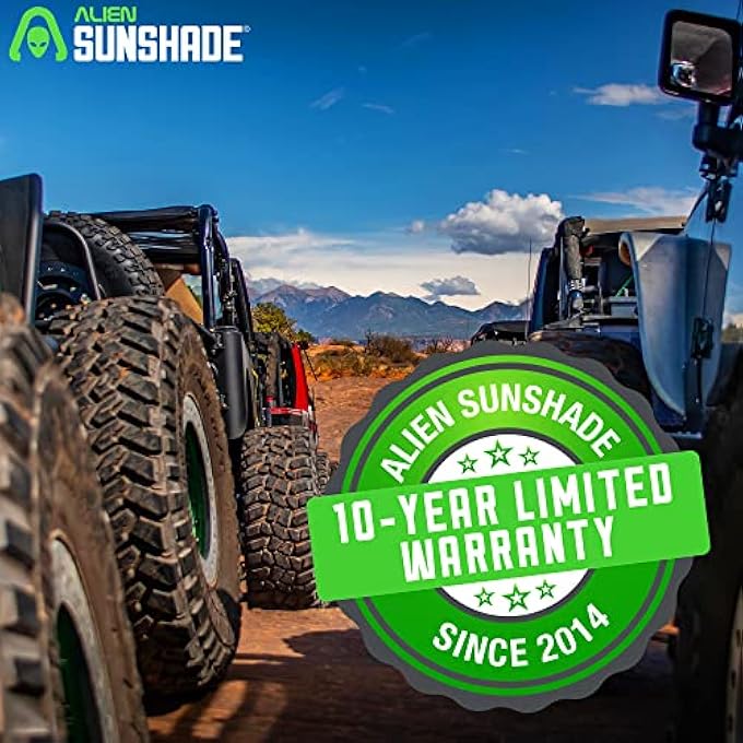 rayihni غطاء شمسية أجنبي لجيب رانجلر YJ (1987-1995) وجيب رانجلر TJ (1996-2006) - غطاء شمسية شبكي بطول كامل لـ TJ و YJ ذو بابين - يحجب الأشعة فوق البنفسجية والرياح والضوضاء غطاء بيكيني جيب لـ TJ و YJ (أسود) - Image 3