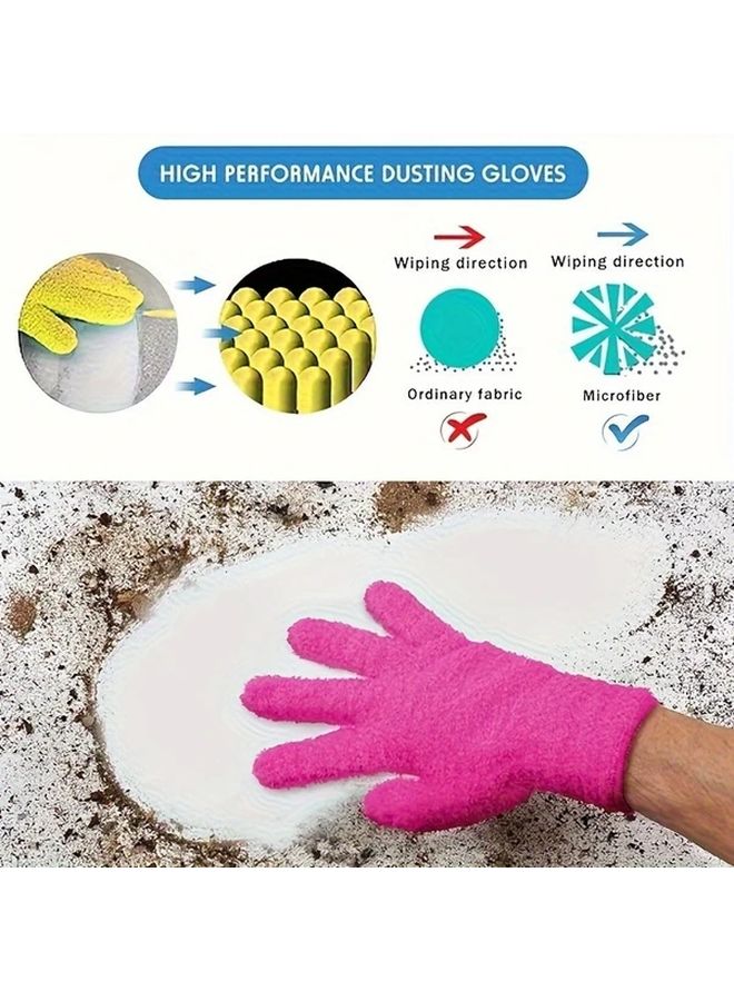 Purple Coral Fleece Dusting Glove Stretchable Breathable For Car Boat RV Pool Home - Image 5