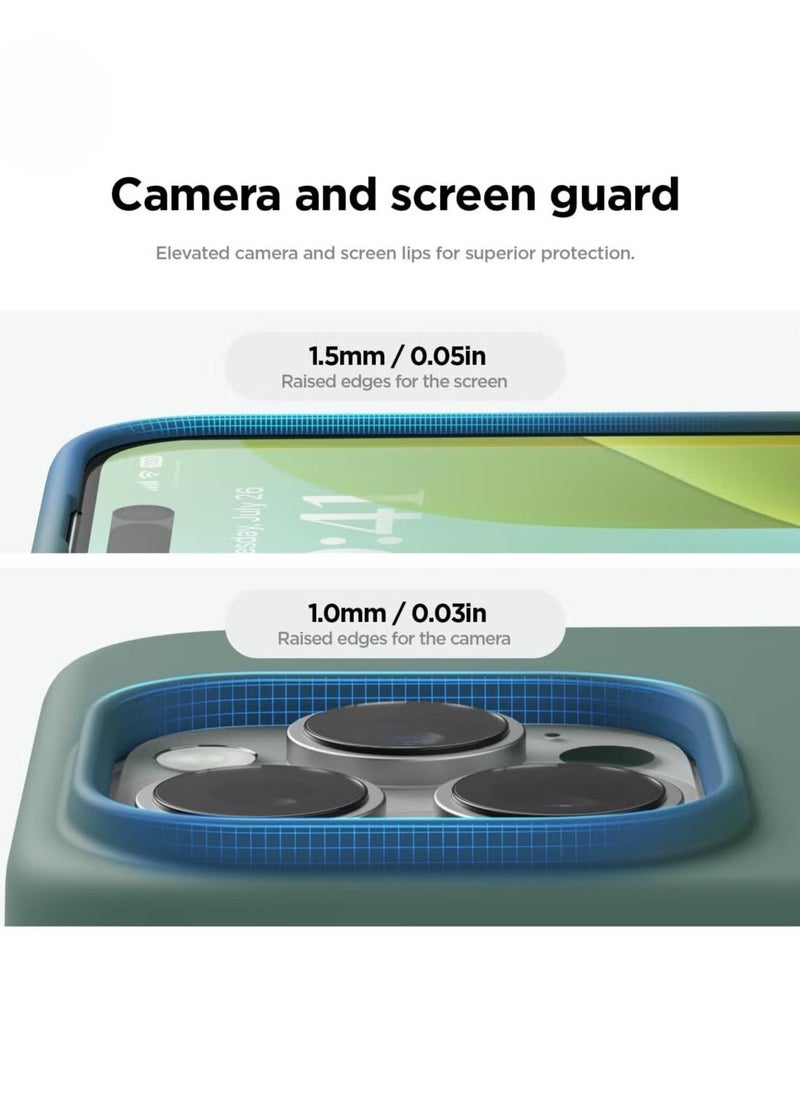 Raxoom Midnight Green iPhone 16 Pro Case – Slim Shockproof Full Body Protection with Soft Microfiber Lining, Scratch-Resistant - Image 2