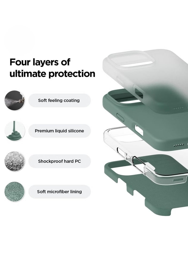 Raxoom Midnight Green iPhone 16 Pro Case – Slim Shockproof Full Body Protection with Soft Microfiber Lining, Scratch-Resistant - Image 3
