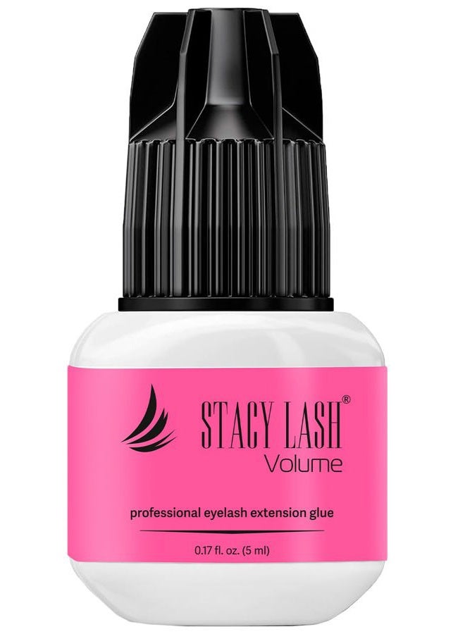Stacy Lash Volume Eyelash Extension Glue Stacy Lash 0.17fl.oz/5ml/3-4 Sec Drying Time/Retention 6 Weeks/Black Adhesive/Professional Supplies/Pegamento de Pestañas - Image 1