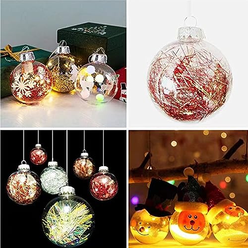 Neioaas Clear Plastic Ball Decor - Set of 12 DIY Christmas Decorative Balls,DIY Clear Plastic Fillable Balls Ornament for Christmas,Halloween,Birthday,Wedding Decor, Crafts Decorations (80MM) - Image 5