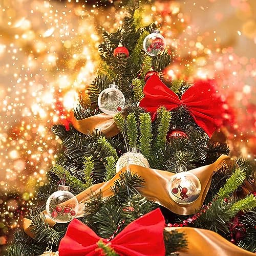 Neioaas Clear Plastic Ball Decor - Set of 12 DIY Christmas Decorative Balls,DIY Clear Plastic Fillable Balls Ornament for Christmas,Halloween,Birthday,Wedding Decor, Crafts Decorations (80MM) - Image 4