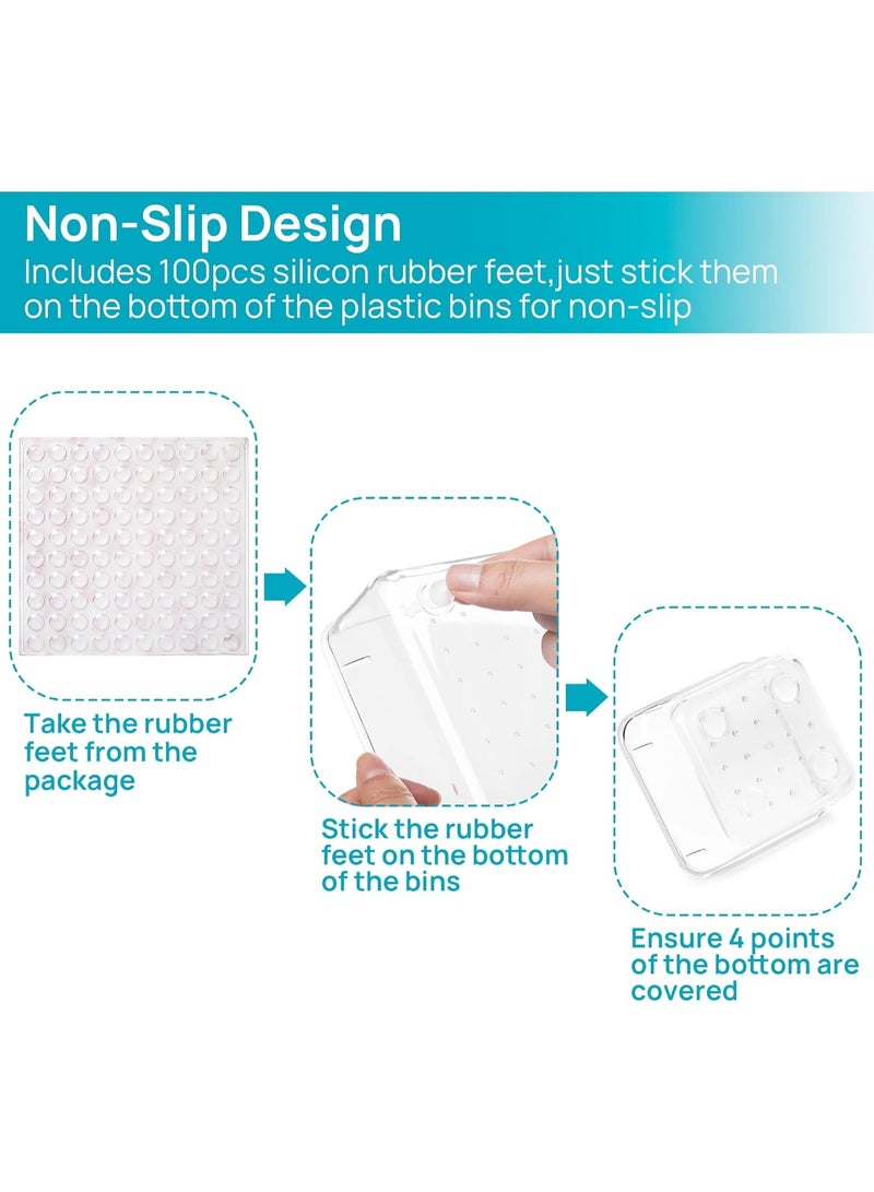 Vtopmart Set of 25 clear plastic drawer organizers, multi-size, organize drawers in bathroom, makeup, jewelry, kitchen and office. - Image 3