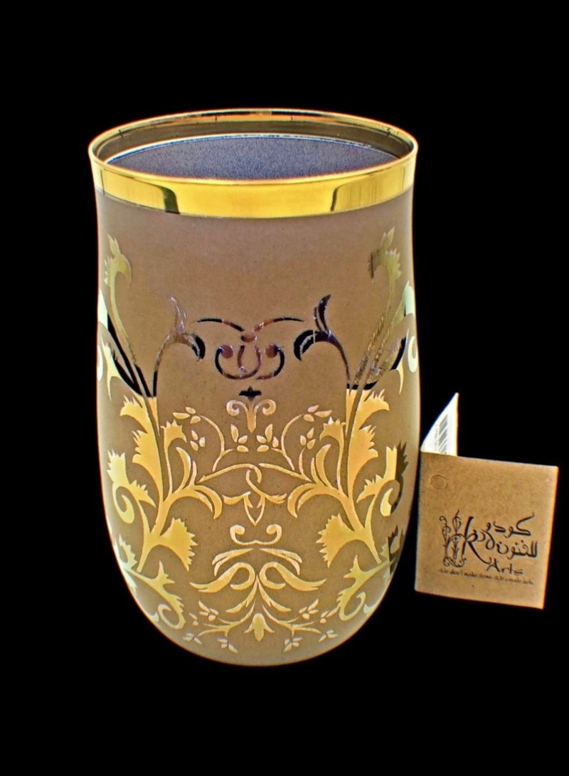 KuduArts Tumblers Glass Cups for Water Juice 161 Bbt Pnt Brnz Gold 6 mm 6 Pcs - Image 2