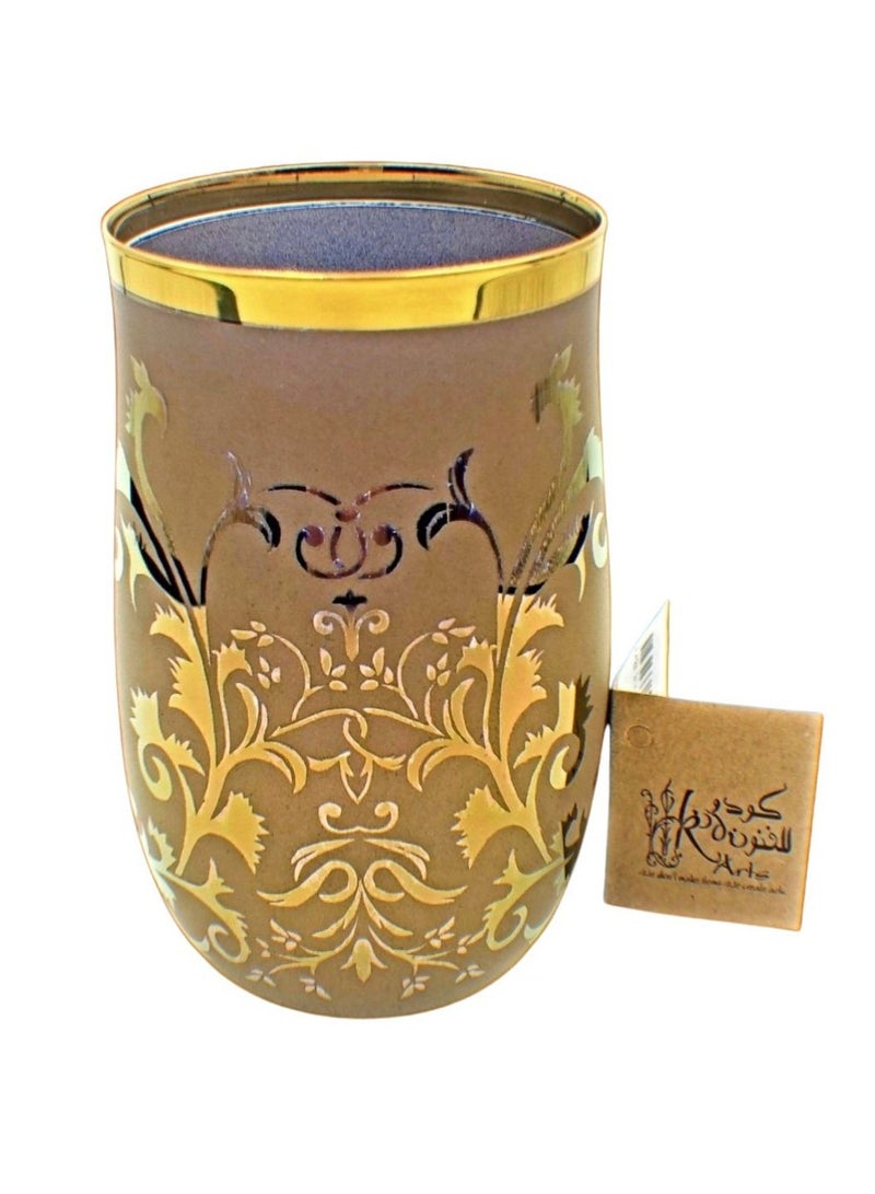 KuduArts Tumblers Glass Cups for Water Juice 161 Bbt Pnt Brnz Gold 6 mm 6 Pcs - Image 3