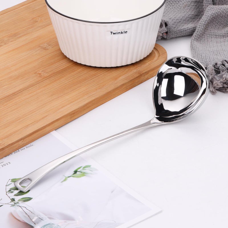 Mafier 4 oz. Kitchen Ladle 11 Inch Soup Ladle 18/10 Stainless Steel Cooking Ladle Kitchen Accessories for Stirring Portioning and Serving Soups Gravy Sauces Chili Stew and More(silver) - Image 3