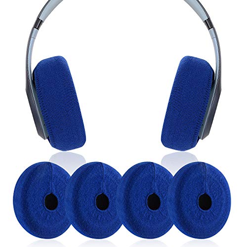 JARMOR Earpads Sweater Cover Protectors with Stretchable Knit Fabric for Beats Studio 3/2 Bose QC35 25 15 Headphones and Other Headsets with 3-4 Inch Ear Cushions [ 2 Pairs ] (Blue) - Image 1