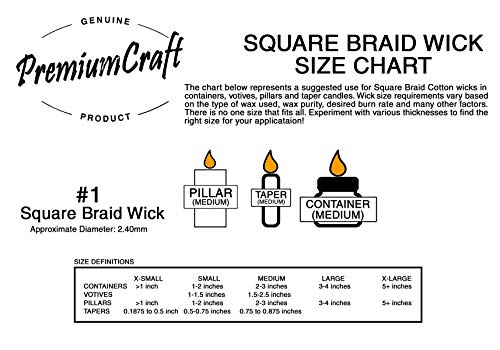 PremiumCraft Square Braid Cotton Candle Wick - #1 - Image 2