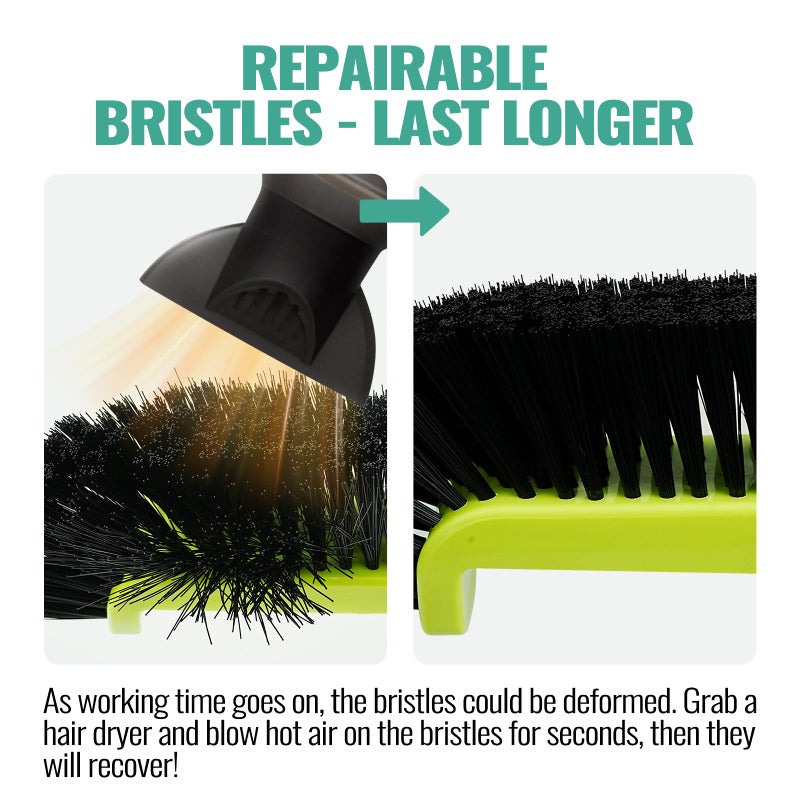 OSAMEDA 18" Pool Brush Head for Cleaning Swimming Pool Walls, Curved Ends High-Efficiency Scrub Brush for Tile, Fiberglass, Flooring and Vinyl Pools, Fits Î¦1.25â€ Poles (Green & Black) - Image 5