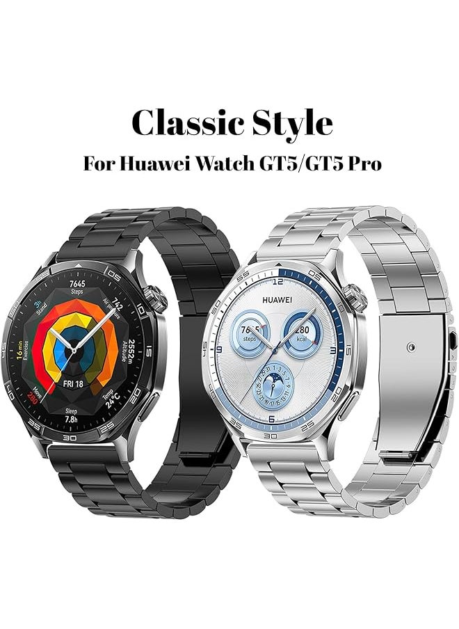 erorex - Stainless Steel Band Compatible With Huawei Watch Gt5 Gt5 Pro 46Mm 2024 22Mm Stainless Steel Metal Strap For Huawei Watch Gt4 Gt4 Pro Watch 4 4 Pro Business Style For Men Women - Image 1