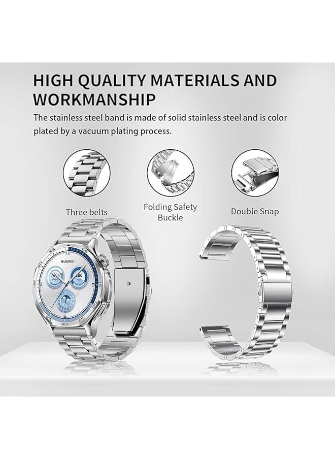 erorex - Stainless Steel Band Compatible With Huawei Watch Gt5 Gt5 Pro 46Mm 2024 22Mm Stainless Steel Metal Strap For Huawei Watch Gt4 Gt4 Pro Watch 4 4 Pro Business Style For Men Women - Image 1