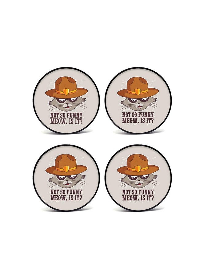 Tinywalk cat Coaster Wooden Printed Coaster (4X4) inch Set of 4 Pieces - Image 1
