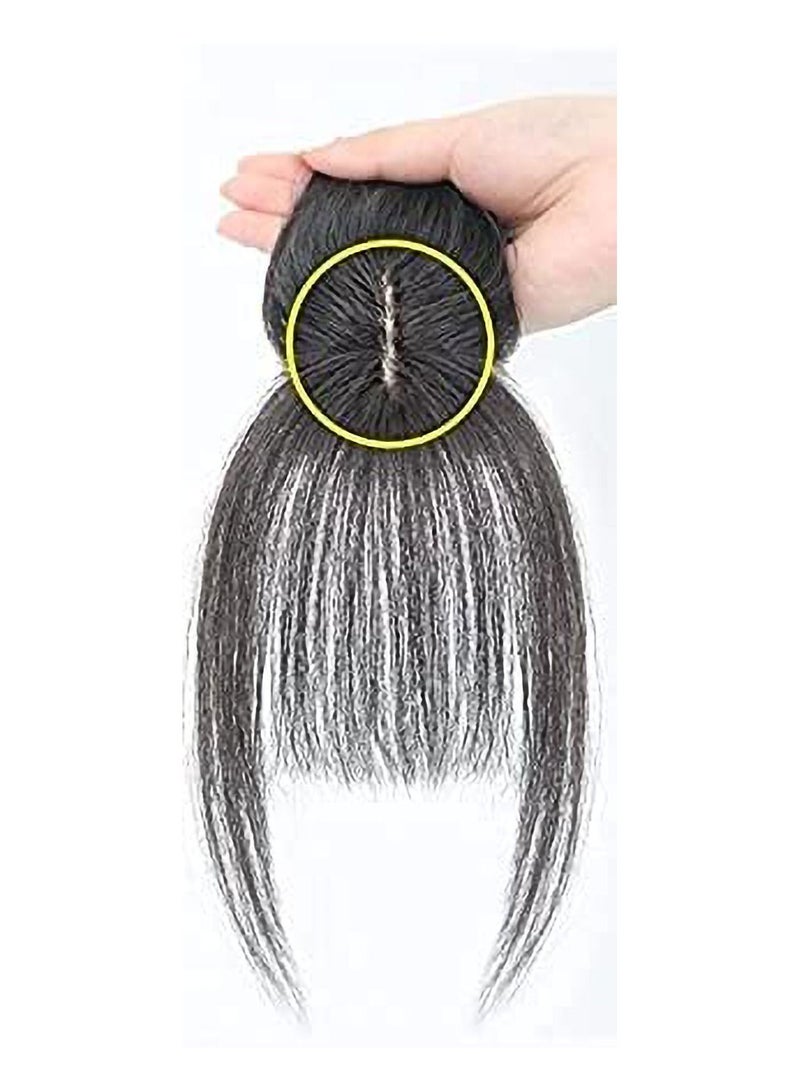Estelle Needle Replacement Hair Piece, Invisible Fake Bangs on the Head, Real Hair 3d Air Bangs Wig Piece (#4_Style02) - Image 3