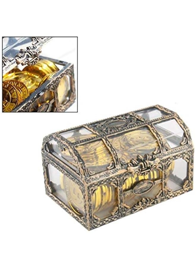 Mini Clear Pirate Treasure Chest for Jewelry, Crystal Storage Organizer Mini Case, Clear Plastic Pirate Treasure Box, Crystal Jewelry Box - Image 2