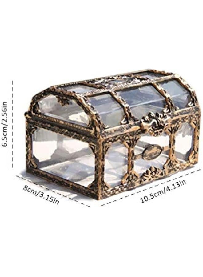 Mini Clear Pirate Treasure Chest for Jewelry, Crystal Storage Organizer Mini Case, Clear Plastic Pirate Treasure Box, Crystal Jewelry Box - Image 3