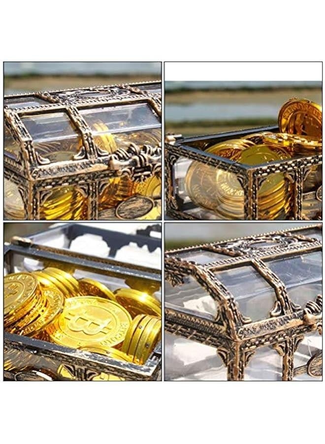 Mini Clear Pirate Treasure Chest for Jewelry, Crystal Storage Organizer Mini Case, Clear Plastic Pirate Treasure Box, Crystal Jewelry Box - Image 4