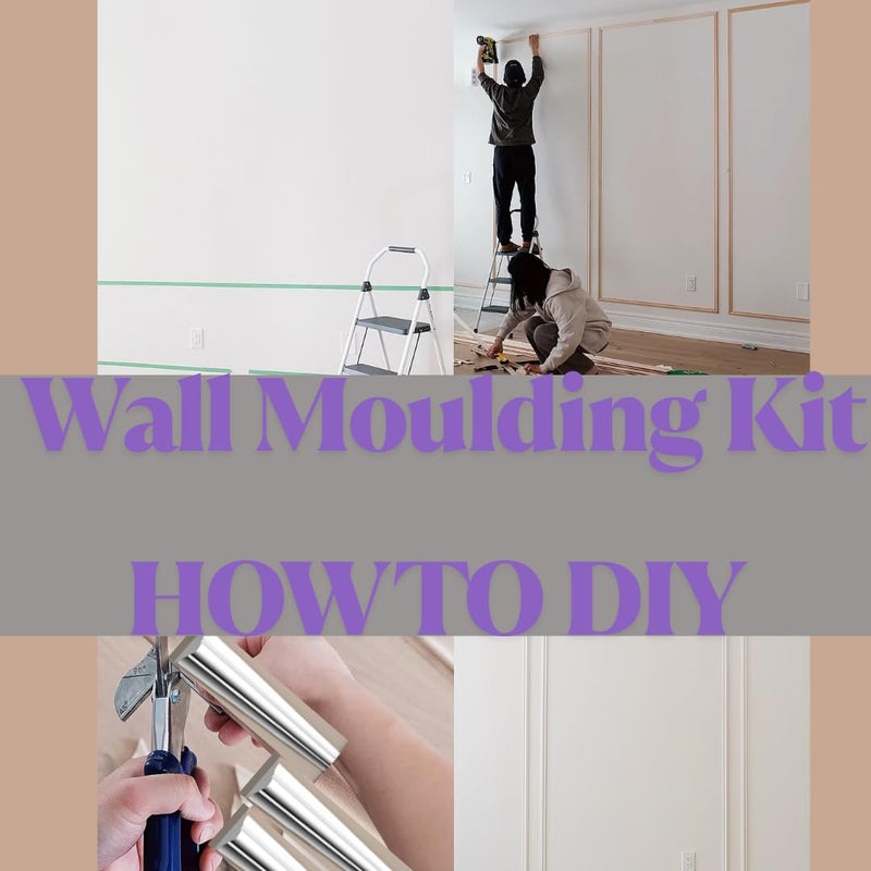 JPM Peel and Stick Wall Moulding Kit â€“ Precut 4 Wall Trim Frame Set | Self-Adhesive Decorative Accent Trim Panels | DIY Wainscoting, Hallways & Living Room Makeover (Classic White) - Image 2