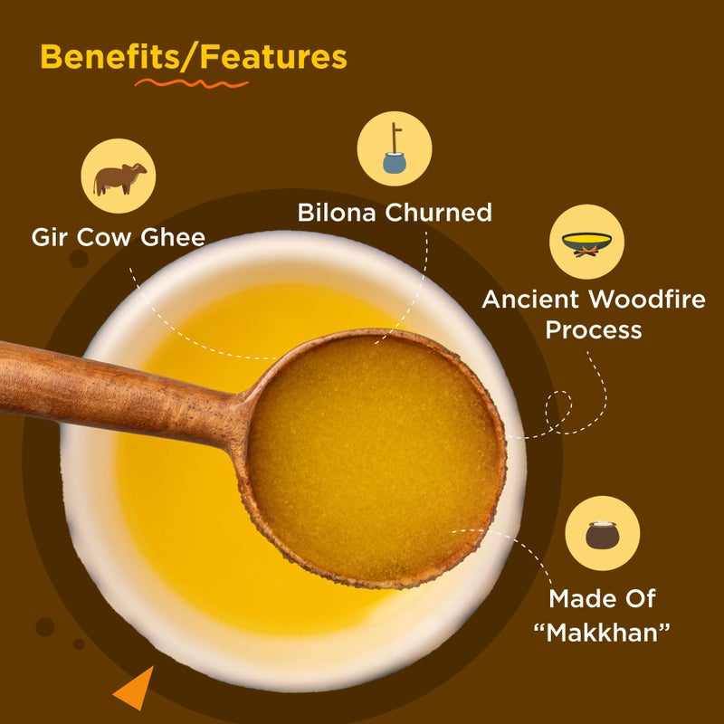 A2 Gir Cow Cultured Ghee, Organic Grass Fed A2 Cow Ghee 2lb | Pasture Raised Clarified Butter Fat | Bilona Desi Cow Ghee | Non-GMO, Lactose-Free, Keto Friendly - Two Brothers Organic Farms - Image 5