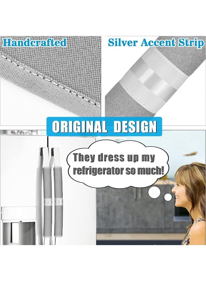 ELCOOR Refrigerator Door Handle Covers, Set of 6, Keep Your Kitchen Appliance Clean from Food Stains, Smudges, Drips, Oil, Washable and Form-Fitting, Protector for Fridge, Ovens, Dishwashers(Grey) - Image 5