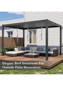 MVAQKLM  3Pcs Bird Deterrents for Outside Patio, Bird Scare Devices Set Highly Reflective 3D Wind Spinners Outdoor Garden Decor, Bird Reflectors to Keep Birds Away Window Roof Yard Orchards Deck  - Image 2
