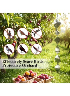 MVAQKLM  3Pcs Bird Deterrents for Outside Patio, Bird Scare Devices Set Highly Reflective 3D Wind Spinners Outdoor Garden Decor, Bird Reflectors to Keep Birds Away Window Roof Yard Orchards Deck  - Image 3