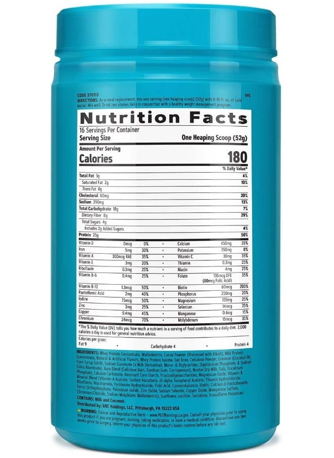 GNC - Total Lean Lean Shake 25 Protein Powder High-Protein Meal Replacement Shake Rich Chocolate 16 Servings - Image 1