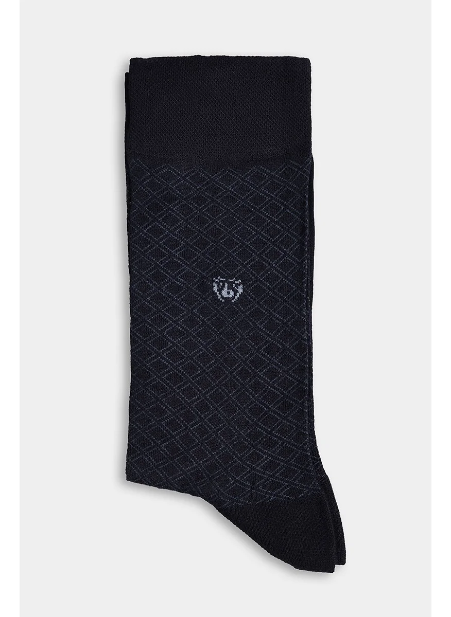 Bisse Men's Bamboo Patterned Socks BLACK CRBMB23Y103_D99