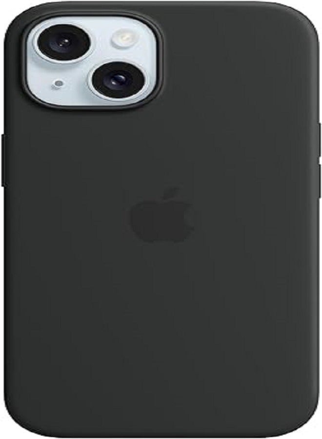 IAF Generic Silicon Case Cover For Apple iPhone 15 Silicone Back Case with MagSafe - Black - Image 2